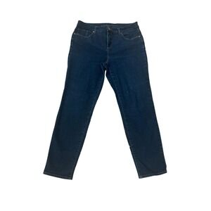 Chico's The SO SLIMMING Girlfriend Ankle Jeans‎ Size 13 Dark Wash